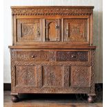 A Welsh oak court cupboard,