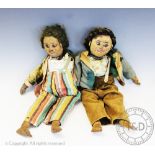 Two Norah Wellings type cloth dolls,