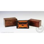 Three 19th century tea caddy's,