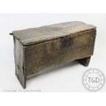 A 16th / 17th century vernacular oak six plank coffer,