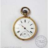 An 18K gold open face pocket watch,