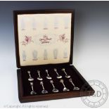 A cased limited edtion set of ten silver and enamel spoons, 'The Queen's Beasts Collection', Toye,