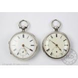 Two silver pocket watches comprising; a Victorian silver open face pocket watch,