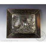After Fritz Diller, a silver plated plaque, early 20th century,