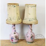A pair of Chinese famille rose vases, 19th century,