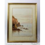 T Matthewson, English School, Coastal scenes, Watercolours on paper, Both signed lower left,