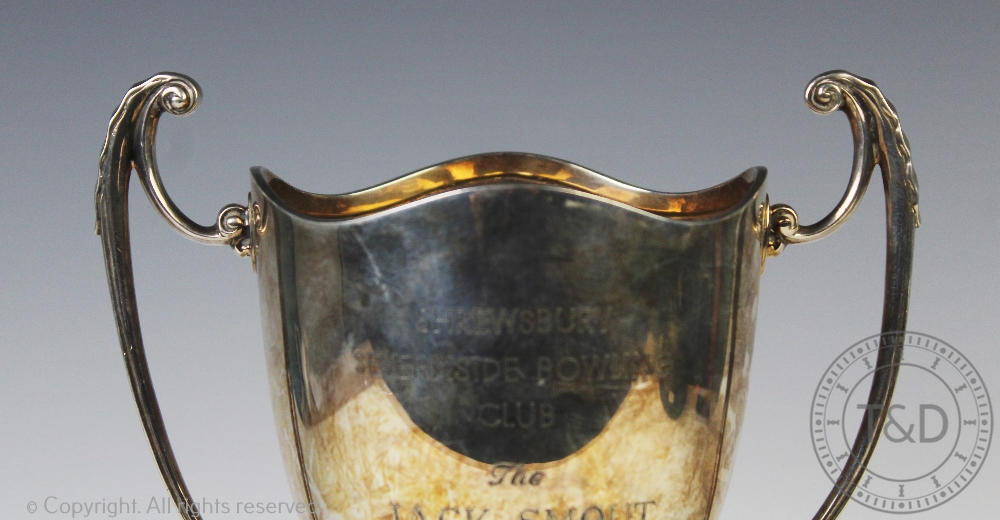 'The Jack Smout Trophy', a George V two handled silver cup, Birmingham 1924, - Image 2 of 3