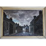 Northern School - 20th century, Oil on board, Street scene, Initialled 'GER', 30cm x 45cm,