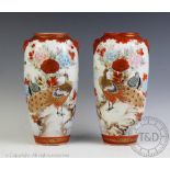 A pair of Japanese kutani vases, Meiji period (1868 - 1912),