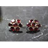 A pair of 19th century garnet set earrings,