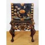 A Baroque style lacquered cabinet on stand, 19th century,