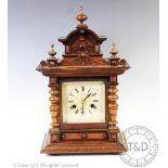 A German walnut eight day mantel clock,
