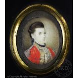 English School - 18th century - of naval interest Watercolour on ivory portrait miniature,