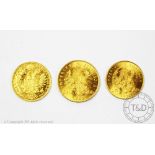 An Austrian gold coins, comprising an 1892 20 Franc, an 1892 10 franc,