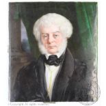 Sophie Lienard (French fl 1842-1860), Miniature of Michael Jones, Painting on porcelain plaque,