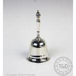 A Victorian silver bell, John Septimus Beresford, London 1890, with octagonal turned handle,