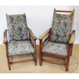 A 1930's oak plantation type chair, with adjustable back,
