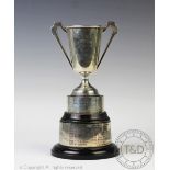 The 'Severn Side Bowling Club Tweenies' trophy, a George V silver twin handled trophy,