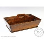 A George III oak cutlery tray, 42cm Provenance: Clynog Farmhouse,