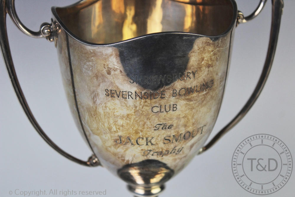 'The Jack Smout Trophy', a George V two handled silver cup, Birmingham 1924, - Image 3 of 3