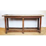 An 18th century vernacular oak serving table, possibly Welsh,