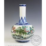 A Chinese porcelain Republic period bottle vase, Qianlong seal mark,