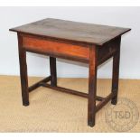 A late 17th / early 18th century Welsh oak side table, with drawer and on square legs,