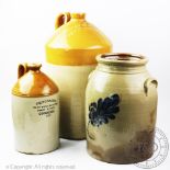 Two stoneware mineral water jugs, advertising 'Thomas H Shelley,