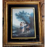 French School, Pair of colour mezzotints, Les Enfants de la Chaumiere & Les Petit Faneurs,