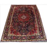 A Persian hand woven wool Tabriz type carpet,