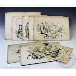 Herbert Samuel "Bert" Thomas (1883-1966), Ten pen and ink cartoons on card,