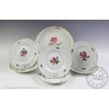 A Meissen porcelain part dessert service, 20th century,