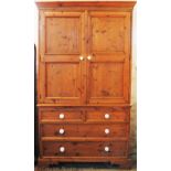 A Victorian style pine housekeepers cupboard,