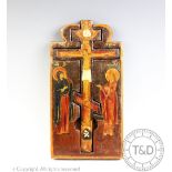 An unusual Russian Orthodox icon, 19th century, Oil and gesso on panel,