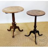 A George III mahogany occasional table, with two piece circular top, on tripod base, 71cm H x 44.