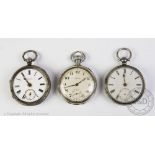 A Waltham silver cased open face pocket watch, Dennison Watch Case Co, Birmingham 1925,