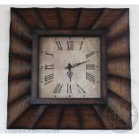A faux rosewood Art Deco style wall clock,