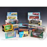 Fifteen boxed diecast buses/trams,