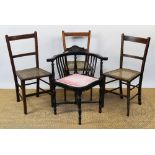 Two George III dining chairs (possibly Welsh),