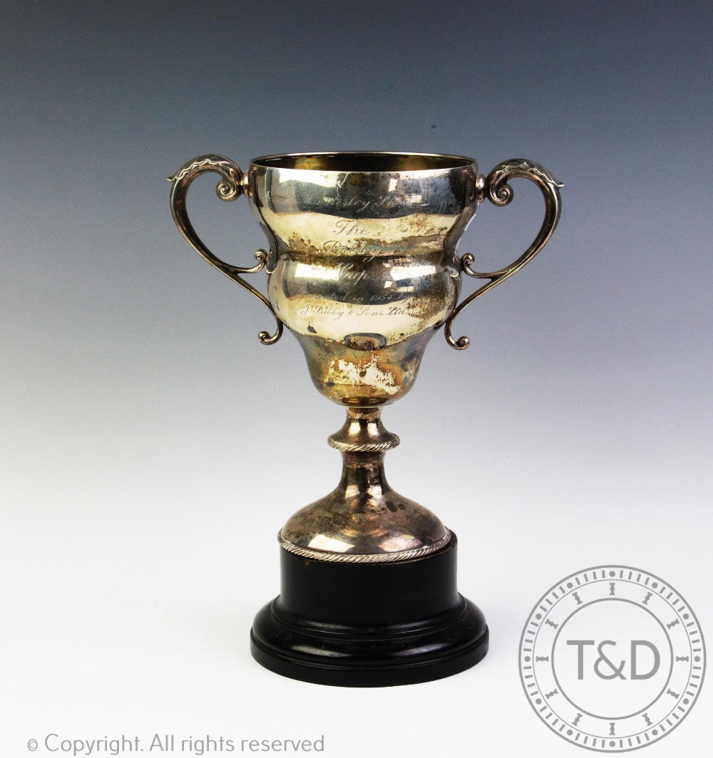 The Bibby trophy, an Edwardian silver two handled trophy, Lee & Wigfull, Sheffield 1907,