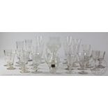 An assortment of 19th century and later glassware, to include a champagne bowl, ale glasses,
