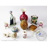 A collection of 19th century and later decorative ceramics, to include a Lladro figure of a boy,