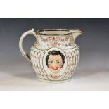 An early 19th century pearlware novelty jug,