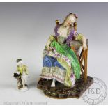 A 19th century Meissen figure, after Michel Victor Acier,