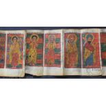 An Ethiopian folding processional icon / album, Pigments on vellum,