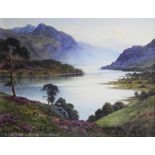 Edward Horace Thompson (1879-1949), Watercolour, Highland lake scene, Signed, 21cm x 26.