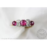 An untested ruby and diamond ring,