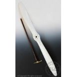 A white painted wood propeller, numbered '62 40 503, 1889 3 90', 157cm long,