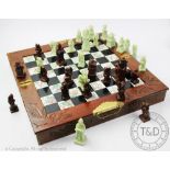 A 20th century travelling Chinese chess board, of folding form,