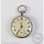 A Victorian silver open face pocket watch, John Wainwright, Ormskirk movement, No.